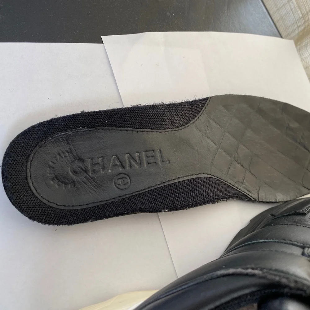 Chanel white black rubber shoes fashion sneakers 36-6 Italy - Picture 5 of 10